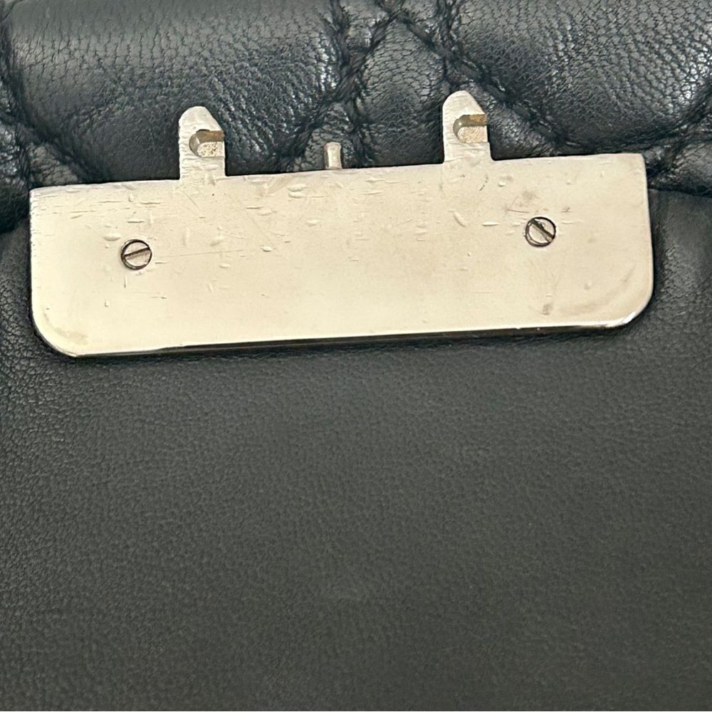 Authentic Christian Dior Black Cannage Quilted Lambskin Leather New Lock Bag - Picture 12 of 13